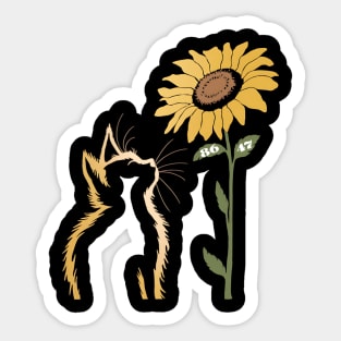 8647 Cat Sunflower – Subtle Anti-Trump Political Design for Cat Lovers Sticker